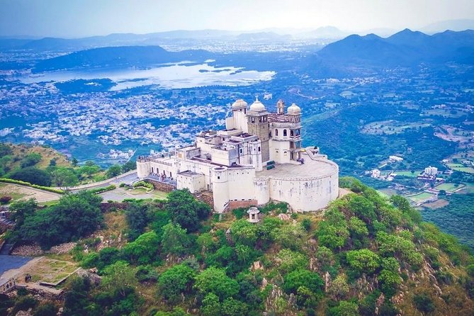 "Panoramic view of Udaipur city from Sajjangarh Palace, also known as the Monsoon Palace"